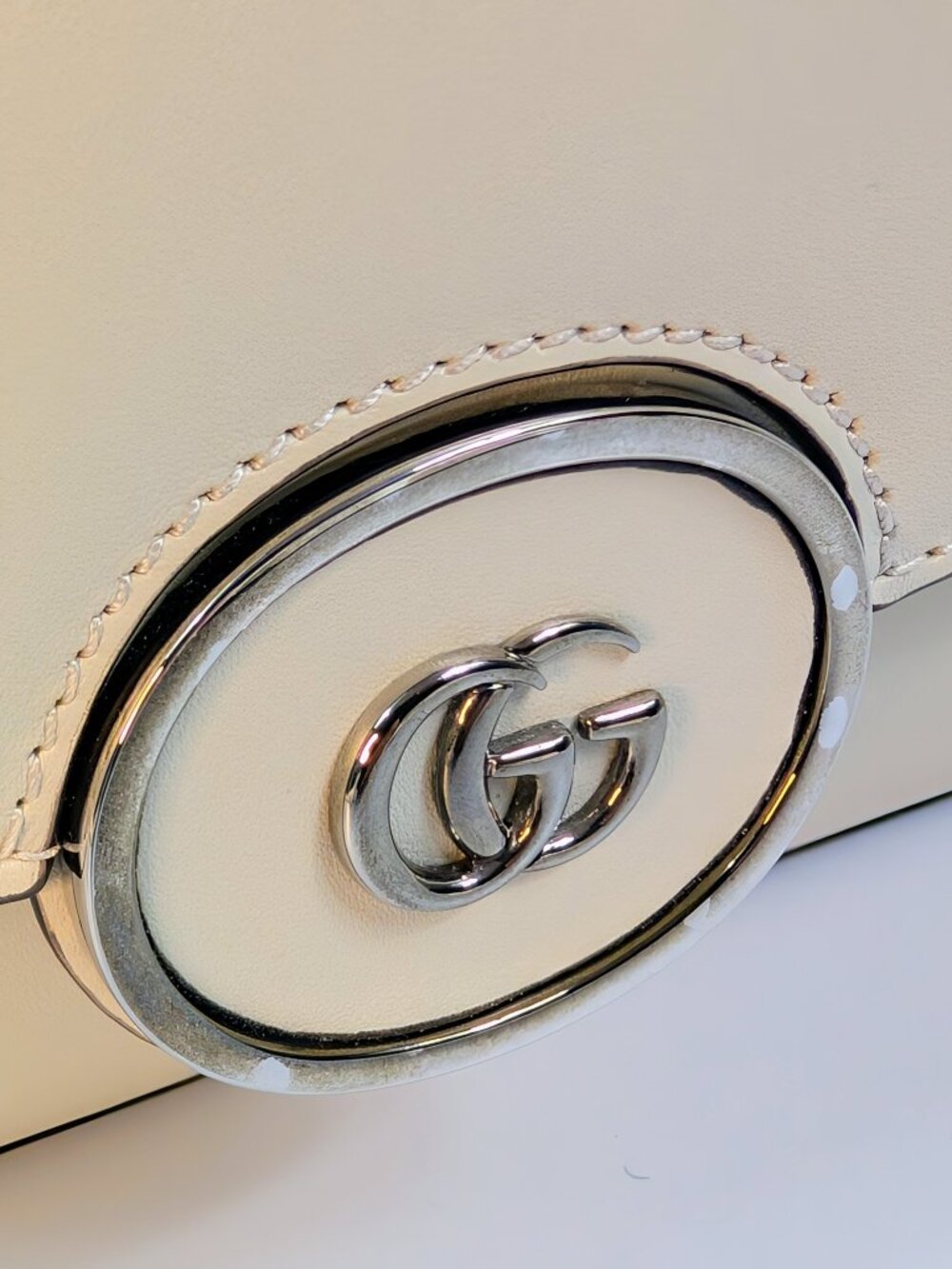 Gucci Ivory Off-White Calfskin Blondie Small Leather Top-Handle Shoulder Bag - Picture 3 of 11